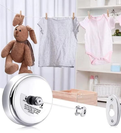 Stainless Steel Retractable Adjustable Clothesline (Pack of 1)