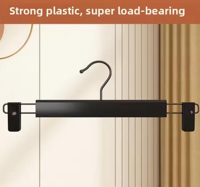 Black Adjustable Metal Hangers For Clothes (Pack of 5)